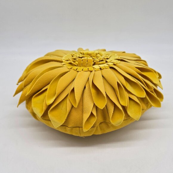Yellow Sunflower Shaped Decorative Throw Pillow Round Textured Petal 11" - Picture 3 of 6